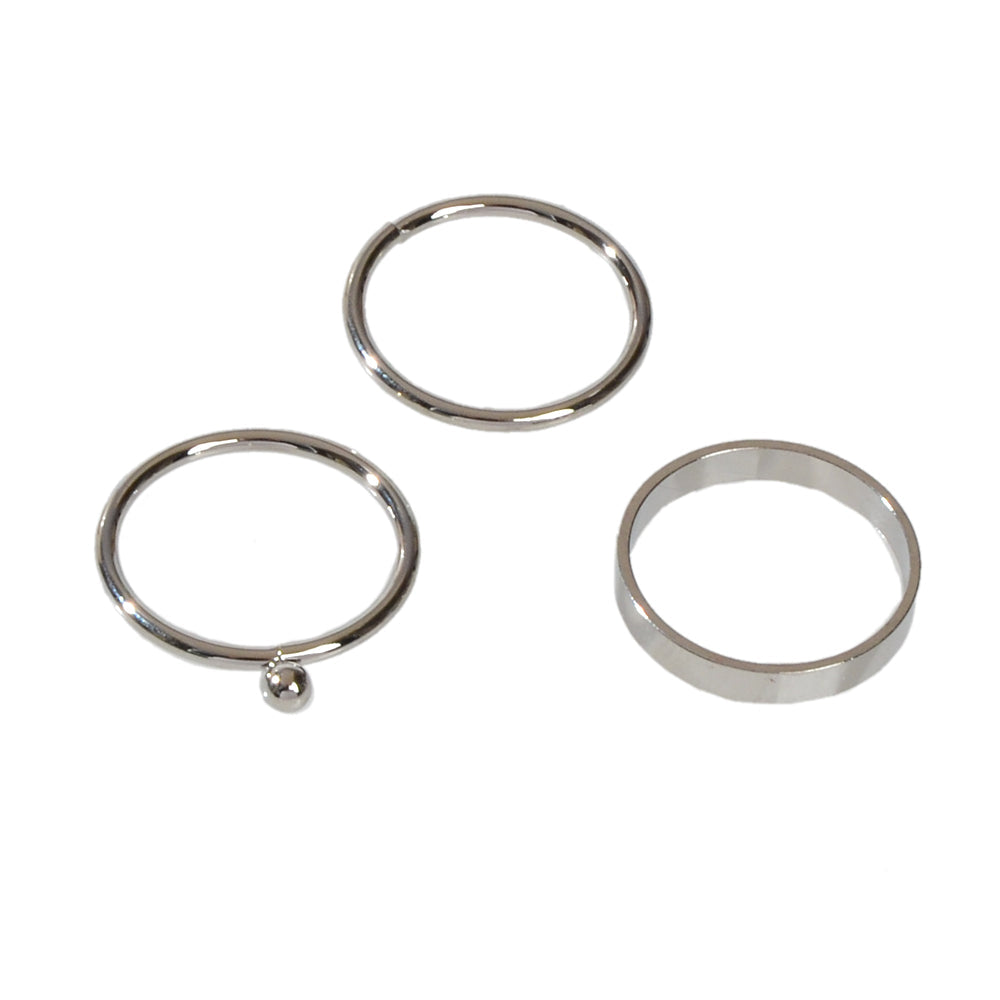Stackable 3 pcs Gold Metal Minimalist Finger Ring set Multiple Rings Bulk Pack-6
